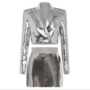 Silver Sequin Women's Set